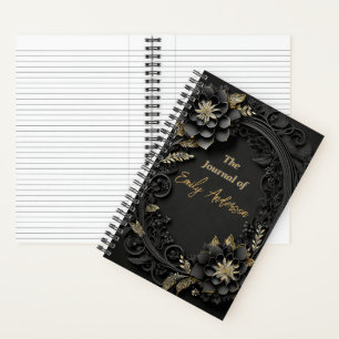 Elegant 3D geprägtes florales personalisiertes Maß Notizblock