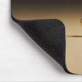 Elegant 3D Gold Heart Minimalist Black & Gold Grad Mousepad (Ecke)