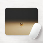 Elegant 3D Gold Heart Minimalist Black & Gold Grad Mousepad (Mit Mouse)