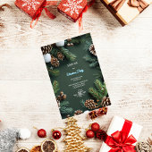 Elegant 3D Pine Trees & Cones Christmas Einladung