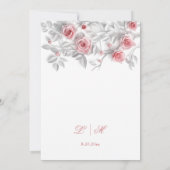  Elegant 3D Roses White Floral Wedding Einladung (Rückseite)