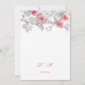 Elegant 3D Roses White Floral Wedding Einladung (Rückseite)