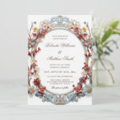 Elegant 3D Victorian Floral Frame Einladung (Stehend Vorderseite)