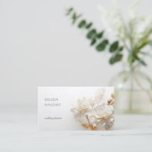 Elegant 3D White Gold Roses Visitenkarte (Stehend Vorderseite)