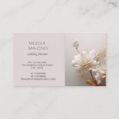 Elegant 3D White Gold Roses Visitenkarte (Rückseite)