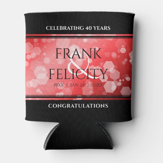 Elegant 40. 80. Ruby Wedding Jubiläum Dosenkühler (Vorderseite)