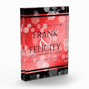 Elegant 40. 80. Ruby Wedding Jubiläum Fotoblock