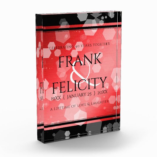 Elegant 40. 80. Ruby Wedding Jubiläum Fotoblock (Links)