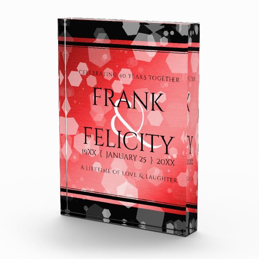 Elegant 40. 80. Ruby Wedding Jubiläum Fotoblock (Rechts)