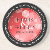 Elegant 40. 80. Ruby Wedding Jubiläum Getränkeuntersetzer (Vorne)