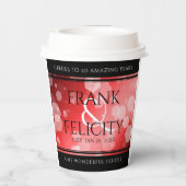 Elegant 40. 80. Ruby Wedding Jubiläum Pappbecher (Rückseite)