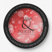 Elegant 40. 80. Ruby Wedding Jubiläum Pappteller (Vorderseite)