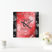 Elegant 40. 80. Ruby Wedding Jubiläum Quadratische Wanduhr (Zuhause)