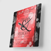 Elegant 40. 80. Ruby Wedding Jubiläum Quadratische Wanduhr (Winkel)