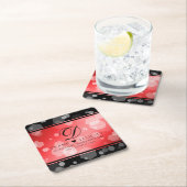 Elegant 40. 80. Ruby Wedding Jubiläum Rechteckiger Pappuntersetzer (Vor Ort)