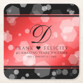 Elegant 40. 80. Ruby Wedding Jubiläum Rechteckiger Pappuntersetzer (Vorderseite)