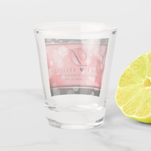 Elegant 40. 80. Ruby Wedding Jubiläum Schnapsglas (Rückseite)