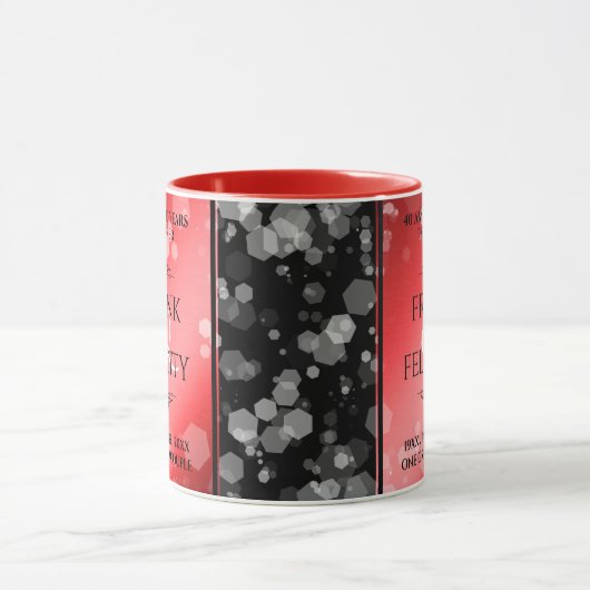 Elegant 40. 80. Ruby Wedding Jubiläum Tasse (Zentrum)