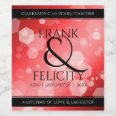 Elegant 40. 80. Ruby Wedding Jubiläum Weinetikett (Einzelnes Label)