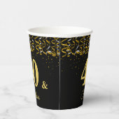 Elegant 40 & fabelhaft Geburtstag auf Black Paper Pappbecher (Rechts)