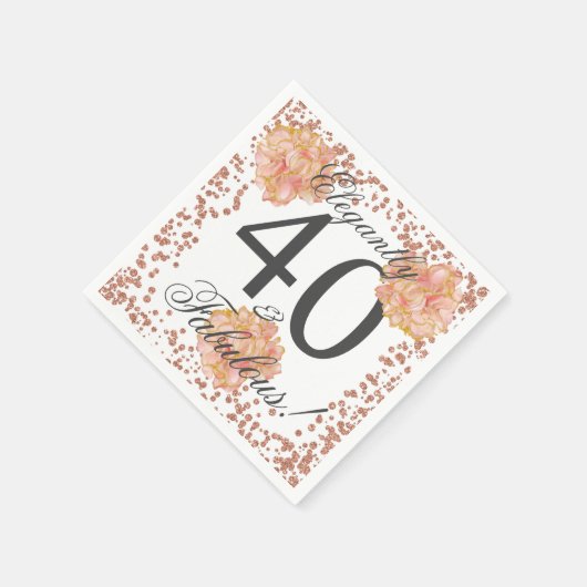 Elegant 40 & Fabulous Serviette (Ecke)