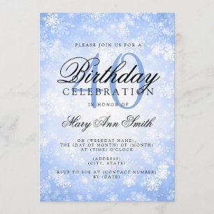 Elegant 40. Geburtstag Blue Winter Wonderland Einladung