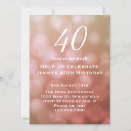 Elegant 40. Geburtstag Einladung für sie in Rosa