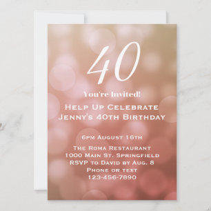 Elegant 40. Geburtstag Einladung für sie in Rosa