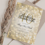 Elegant 40. Geburtstag Glam Gold Shimmer Lichter Einladung<br><div class="desc">Elegantes 40. Geburtstag Party Shimmer Lights Einladung Vorlage. Moderne Lichter. Ideal für 30.,  40.,  50.,  60. und 70. Geburtstag und mehr!</div>