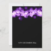 Elegant 40. Geburtstag Party Lila Bokeh Lights Einladung (Rückseite)