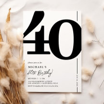 Elegant 40. Geburtstagsfeier Party Einladung