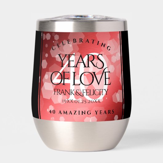 Elegant 40. Ruby Hochzeitstag Feier (Vorderseite)