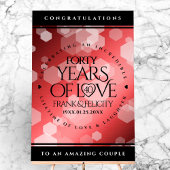 Elegant 40. Ruby Hochzeitstag Feier Acrylschild