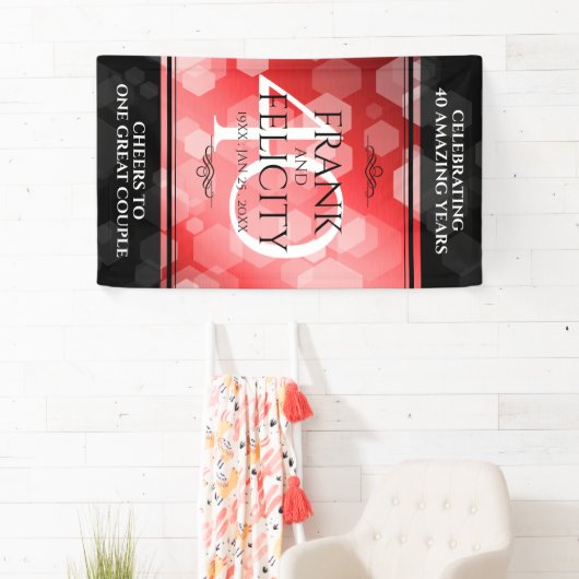 Elegant 40. Ruby Hochzeitstag Feier Banner (Insitu)