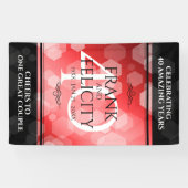 Elegant 40. Ruby Hochzeitstag Feier Banner (Horizontal)