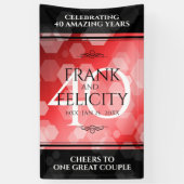 Elegant 40. Ruby Hochzeitstag Feier Banner (Vertikal)