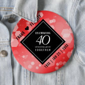 Elegant 40. Ruby Hochzeitstag Feier Button (Beispiel)