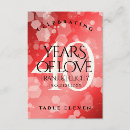 Elegant 40. Ruby Hochzeitstag Feier Dankeskarte