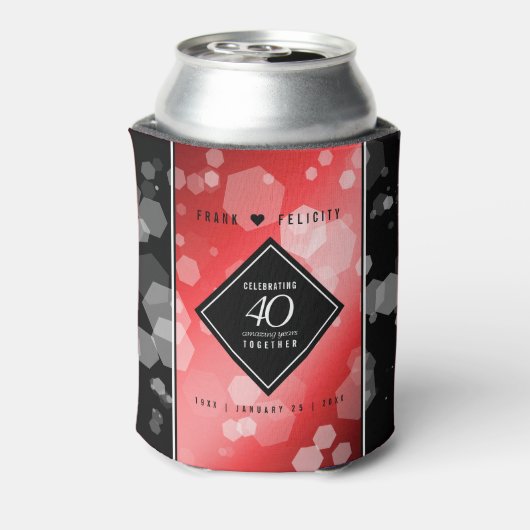 Elegant 40. Ruby Hochzeitstag Feier Dosenkühler (Kanne Rückseite)