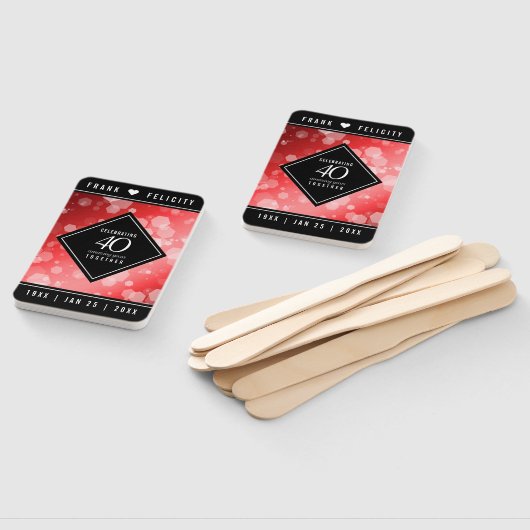 Elegant 40. Ruby Hochzeitstag Feier Fächer (Non-assembled)