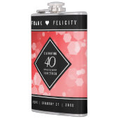 Elegant 40. Ruby Hochzeitstag Feier Flachmann (Links)