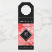 Elegant 40. Ruby Hochzeitstag Feier Flaschenanhänger (Vorderseite)