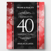 Elegant 40. Ruby Hochzeitstag Feier Fotoplatte (Vorderseite)