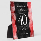 Elegant 40. Ruby Hochzeitstag Feier Fotoplatte (Seite)