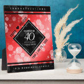 Elegant 40. Ruby Hochzeitstag Feier Fotoplatte (Seite)