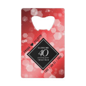 Elegant 40. Ruby Hochzeitstag Feier Geldbeutel Flaschenöffner (Vorderseite)