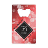 Elegant 40. Ruby Hochzeitstag Feier Geldbeutel Flaschenöffner (Rückseite)