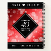 Elegant 40. Ruby Hochzeitstag Feier Notizblock (Rückseite)
