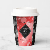 Elegant 40. Ruby Hochzeitstag Feier Pappbecher (Rückseite)