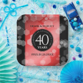 Elegant 40. Ruby Hochzeitstag Feier Pappteller (Party)